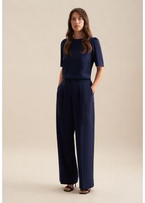 Culotte Seidensticker "Schwarze Rose", Damen, Gr. 44, Normalgr&ouml;&szlig;en, blau (marineblau), 100% Polyester, unifarben, Hosen Culotte