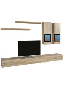 Wohnwand OTTO HOME "Baros", braun (eichefarben san remo), B:270cm, Kastenm&ouml;bel-Sets, Wohnwand
