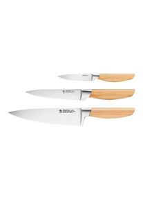 Messer-Set HENCKELS BY ZWILLING "Pakka", braun, Spezialklingenstahl, Kochmesser-Sets, Messer-Set, Rostfreier Klingenstahl, Edles Pakkaholz