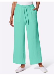 Schlupfhose Classic Basics, Damen, Gr. 50, Normalgr&ouml;&szlig;en, blau (blaugr&uuml;n), 100% Polyester, unifarben, Hosen Schlupfhose