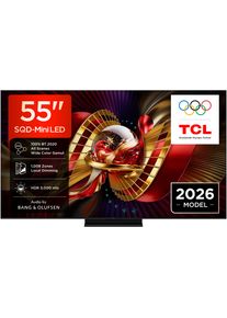 TCL Mini-LED-Fernseher "55C8LX1", Energieeffizienz: E, schwarz, 55 &Prime;, Fernseher, SQD-Mini LED, HDR 6000 Nits, 100%BT.2020, 144Hz, AiPQ Pro,Dolby Vision, Mini-LED-Fernseher
