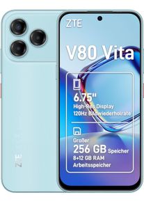 ZTE Smartphone "Blade V80 Vita", Energieeffizienz: A, cyan, 256 GB, Mobiltelefone, Smartphone