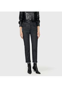 7/8-Jeans MAC "DREAM cropped auth.", Damen, Gr. 46, L&auml;nge 29, grau (rinsed d944), Denim/Jeans, Obermaterial: 79% Baumwolle, 19% Polyester, 2% Elasthan, straight fit 7/8-L&auml;nge, Jeans 7/8-Jeans, Innovativer Hyperstretch Denim mit figurformendem Shaping-Effekt