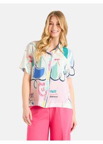 LIEBLINGSST&Uuml;CK Klassische Bluse LIEBLINGSST&Uuml;CK "FlorenceL", Damen, Gr. 46, blau (424p3, blau bell), 100% Viskose, Obermaterial: 100% Viskose CV., Blusen Klassische Bluse
