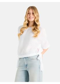 LIEBLINGSST&Uuml;CK Klassische Bluse LIEBLINGSST&Uuml;CK "FleurL", Damen, Gr. 46, wei&szlig; (100, wei&szlig;), 87% Viskose, 13% Polyester, Obermaterial: 87% Viskose CV. 13% Polyester PES., Rundhals, Blusen Klassische Bluse