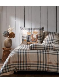 Bettw&auml;sche Apelt "John", beige (beige, natu), B/L: 135cm x 200cm, 1 Stk., 1 Stk., Satin (Bio-Baumwolle), B/L: 80cm x 80cm, 2, Satin (Bio-Baumwolle), Bezug: 100% Baumwolle, Bettw&auml;sche, Bettw&auml;sche, Bettw&auml;sche-Set mit Rei&szlig;verschluss, Baumwoll-Satin, Digitaldruck