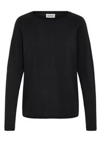 Strickfleece-Pullover oxmo "Strickpullover OXKeana", Damen, Gr. M, schwarz, Obermaterial: 50% Viskose CV. 28% Polyester PES. 22% Nylon NY., Pullover Strickfleece-Pullover