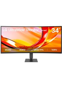 LG Curved-LED-Monitor "34U640B", Energieeffizienz: F, schwarz, B:80,91cm H:35,9cm T:9,15cm, Monitore, Curved-LED-Monitor