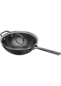 Wok Zwilling "Milano", schwarz, B:30cm H:13,5cm L:58cm &Oslash;:30cm, Pfannen, Wok, Keramik-Antihaftbeschichtung, Induktion, Made in Italy