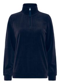 Troyer oxmo "Longsweatshirt OXEbba", Damen, Gr. XS, blau (marineblaus), Obermaterial: 95% Polyester PES. 5% Elasthan EL., Pullover Troyer
