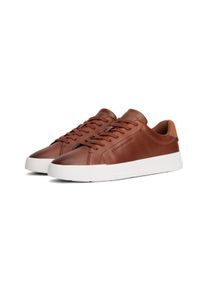 Sneaker Tommy Hilfiger "TH COURT CORE COGNAC", Herren, Gr. 48, braun (cognac), Leder, Schuhe Sneaker, Freizeitschuh, Halbschuh, Schn&uuml;rschuh im coolen Used Look