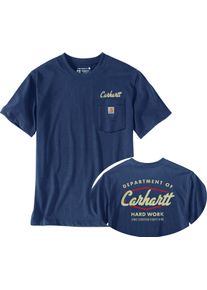 Carhartt Irvine Hard Work, t-shirt , color: Dark Blue/Grey , size: L