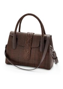 Allan K Lederhandtasche geflochten, braun