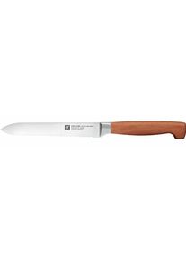 Spickmesser Zwilling "VIER STERNE Wood", braun, Klingenl&auml;nge 10cm, Holz, Spezialklingenstahl, Kochmesser, Spickmesser, Made in Germany, Eigeh&auml;rtete Klinge, FSC-Zertifizitiertes Holz