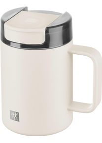 Thermobecher Zwilling "Thermo Plus", beige (cream), B:8,5cm H:13,5cm, Edelstahl, Trinkgef&auml;&szlig;e, Thermobecher, Edelstahl, Doppelwandig, To-Go, Auslaufsicher