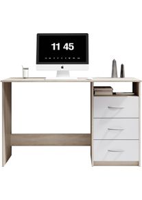Schreibtisch BEGA OFFICE "Adria, Computertisch", wei&szlig; (eiche sonoma, wei&szlig;), B:123cm H:77cm T:50cm, Tische, Schreibtisch, Schubk&auml;sten rechts oder links montierbar, Breite 123 cm