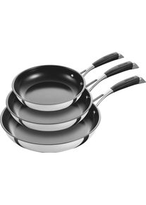 Pfannen-Set Zwilling "Core", silberfarben, schwarz, Pfannen, Pfannen-Set, Keramik-Antihaftbeschichtung, Edelstahl, Stay-Cool-Griff, Induktion