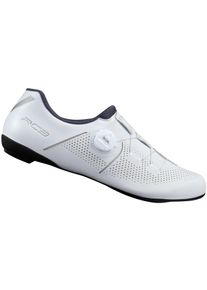 Fahrradschuh Shimano "Rennrad - Fahrradschuhe RC302 WIDE, white", Herren, Gr. 45, wei&szlig;, Obermaterial: 100% Kunstleder synt.leather., Schuhe Fahrradschuh