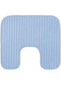 G&ouml;zze Badematte G&Ouml;ZZE "Berlin", blau (hellblau), H:7mm, Polyester, Badematten, Badematte, Badteppich, Uni Farben, Cord Optik, waschbar
