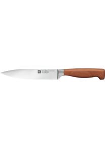 Kochmesser Zwilling "VIER STERNE Wood", braun, Klingenl&auml;nge 20cm, Holz, Spezialklingenstahl, Kochmesser, Kochmesser, Made in Germany, Eigeh&auml;rtete Klinge, FSC-Zertifizitiertes Holz