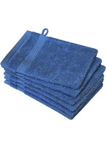 Waschhandschuh Dyckhoff "Planet", blau, B:16cm L:21cm, Walkfrottier, Waschlappen, Waschhandschuh, 450 g/m&sup2;, aus reiner Baumwolle, trocknergeeignet