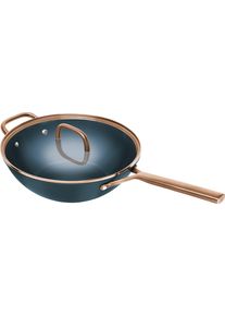 Wok Zwilling "Milano", blau, B:30cm H:13,5cm L:58cm &Oslash;:30cm, Pfannen, Wok, Keramik-Antihaftbeschichtung, Induktion, Made in Italy
