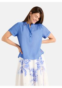 LIEBLINGSST&Uuml;CK Klassische Bluse LIEBLINGSST&Uuml;CK "AlaisL", Damen, Gr. 46, blau (452, royal blau), 87% Viskose, 13% Polyester, Obermaterial: 87% Viskose CV. 13% Polyester PES., Rundhals, Blusen Klassische Bluse