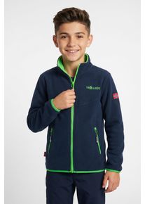 Fleecejacke Trollkids "KIDS OPPDAL JACKET XT", M&auml;dchen, Gr. 176, blau (navy, bright), Fleece, Obermaterial: 100% Polyester, unifarben, normal, Rundhals, Jacken Fleecejacke, f&uuml;r Kinder, mit Rei&szlig;verschluss, aus Polyester-Fleece, pflegeleicht