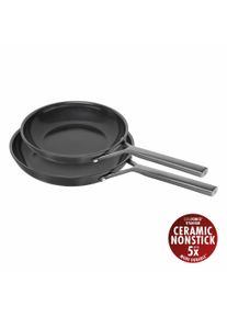 Pfannen-Set Zwilling "Milano", schwarz, Pfannen, Pfannen-Set, Keramik-Antihaftbeschichtung, Induktion, Made in Italy