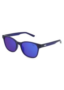 Puma PJ0087S | Dzieci okulary przeciwsłoneczne | Prostokątne | Oprawka: Poliwęglan Niebieski | Kolor szkła: Niebieski Pełny Kolor