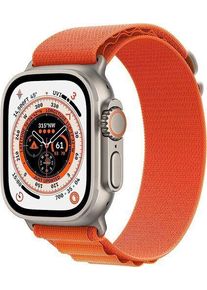 Apple Watch Ultra 2 (2023) | GPS + Cellular | argento | Alpine Loop arancione medio