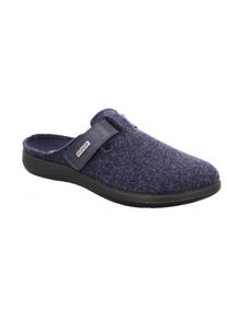 Pantoffel Rohde "Bari", Damen, Gr. 42, blau (nachtblau), Filz, Schuhe Pantoffel, Hausschuh, Clog mit Klettverschluss-Riemchen