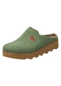 Pantoffel Rohde "Foggia-D", Damen, Gr. 40, gr&uuml;n (gr&uuml;n, meliert), Filz, Schuhe Pantoffel, Hausschuh, Clog, zweifarbiger Homeslipper mit Profilsohle