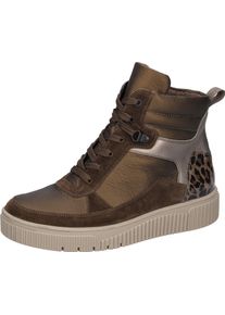 Waldl&auml;ufer Schn&uuml;rboots WALDL&Auml;UFER "K-SANSA", Damen, Gr. 8,5 (42,5), braun (braun, bronzefarben, leo), Lackleder, Nubukleder, Veloursleder, unifarben mit Farbeins&auml;tzen, Schuhe Schn&uuml;rboots, Schn&uuml;rstiefelette, Komfortschuh in Extraweite K
