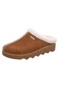 Pantoffel Rohde "Foggia-D", Damen, Gr. 37, braun, Veloursleder, Schuhe Pantoffel, Hausschuh, Clog mit herausnehmbarer Innensohle aus Lammwolle