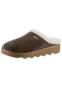 Pantoffel Rohde "Foggia-D", Damen, Gr. 42, braun (dunkelbraun), Veloursleder, Schuhe Pantoffel, Hausschuh, Clog mit herausnehmbarer Innensohle aus Lammwolle