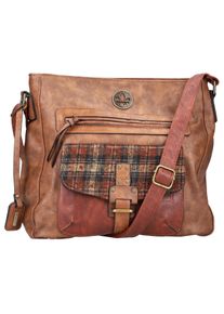 Umh&auml;ngetasche Rieker, Damen, Gr. B/H/T: 25cm x 23cm x 7cm, braun, Lederimitat, kariert, Taschen Umh&auml;ngetasche, Schultertasche Handtasche