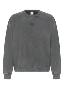 Strickpullover Ichi "Sweatshirt IHLULA", Damen, Gr. XL, grau (darl grau mlg with gray rose), Obermaterial: 65% Baumwolle CO. 35% Polyester PES., Pullover Strickpullover