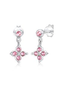 Paar Ohrstecker Elli "Ohrringe Kinder Blume Kristalle 925 Silber" Gr. 10, rosa, Ohrringe, M&auml;dchen, 10, ohne Stein, Silber 925 (Sterlingsilber), Paar Ohrstecker