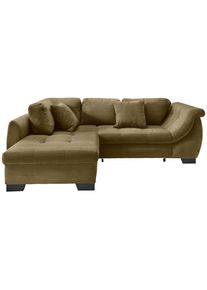 Mid.you , Olivgr&uuml;n , Textil , Buche , Streifen , F&uuml;llung: Schaumstoff,Schaumstoff,Schaumstoff , Ottomane links, L-Form , 250x190 cm , Made in EU , Liegefunktion, Schlafen auf Sitzh&ouml;he ,