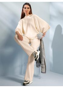 Heine Damen 3/4-Arm-Pullover mit Stehkragen in champagner ,Gr&ouml;&szlig;e 44/46, Witt, 50% Viskose, 28% Polyester, 22% Polyamid