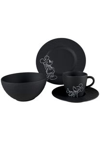 Villeroy & Boch Fr&uuml;hst&uuml;cksservice, Schwarz, Keramik, 4-teilig, Maus, Geschirr, Geschirrsets, Kaffeeservice