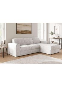 Ecksofa OTTO HOME "BORNHOLM 2.0 L-Form, Breite 220 cm, Verl&auml;ssliche Qualit&auml;t, Struktur", beige, B:220cm H:77cm T:160cm, 100% Polyester, Sofas, Ecksofa, Recamiere links/rechts bestellbar, Bezug - Chenille oder Struktur