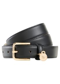 Lederg&uuml;rtel BOSS "Navya-ChBey-GSt Sz25", Damen, Gr. 75, schwarz (schwarz 001), Leder, unifarben, G&uuml;rtel Lederg&uuml;rtel, mit Anh&auml;nger mit Double-B-Monogramm