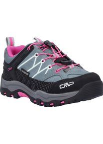 Outdoorschuh CMP "KIDS RIGEL LOW WP TREKKING SHOES", Jungen, Gr. 29, grau (mineral gr&uuml;n, lila fluo), Leder, Schuhe Outdoorschuh, wasserdicht