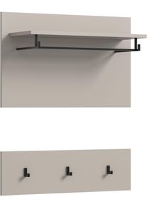 Garderobenpaneel Home Affaire "REHAT, TOPSELLER, 2-teilig, bestehend aus: Paneel & Hakenleiste", beige (kaschmir), B:80cm H:73cm T:27cm, Holzwerkstoff, Garderobenpaneele, Garderobenpaneel, Paneel, Hakenleiste, Wandboard, Garderobe, Garderobenleiste