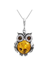 Kette mit Anh&auml;nger OSTSEE-SCHMUCK "- Eule - Silber 925/000 - Bernstein&Schmuckstein" Gr. 45, silber (silber 925, silberfarben, wei&szlig;), Schmuck_Sets, Damen, 45, Silber 925 (Sterlingsilber), Kette mit Anh&auml;nger