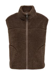 Pl&uuml;schweste Only "ONLBABY TEDDY HIGH ZIP VEST PNT NOOS", Damen, Gr. XL, chocolate martini, Pl&uuml;sch, Obermaterial: 100% Polyester, unifarben, normal, Westen Pl&uuml;schweste, Kunstfaser, Teddypl&uuml;sch-Qualit&auml;t
