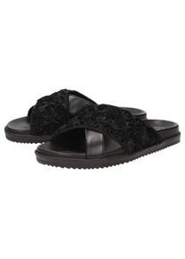 Pantolette Sioux "Majandea-700", Damen, Gr. 41 (UK 7), schwarz, Obermaterial: 80% Lammnappaleder LANA. 20% Textilmaterial TEXMAT. 100% Gummi rubber., Schuhe Pantolette