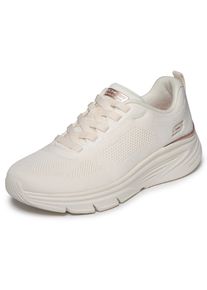 Slip-On Sneaker Skechers "BOBS ARCH FIT ELEV8 VEGAN", Damen, Gr. 35, sanftes wei&szlig;, Textil, Schuhe Slip-On Sneaker, Schlupfschuh, Freizeitsneaker, Halbschuh, maschinenwaschbar